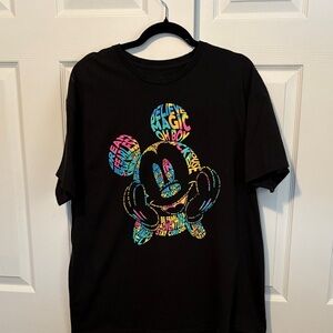 Disney Black T-Shirt with Colorful Graphic